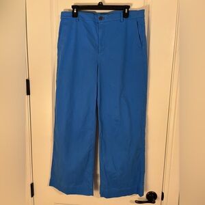 J. Crew Women's Vibrant Blue Wide Leg Chino Pants- Size 14